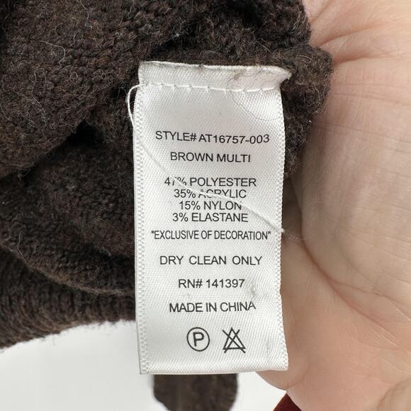 ASTR The Label Cardigan Womens Small Brown Embroidered Preppy Cropped Daisy - Picture 8 of 10